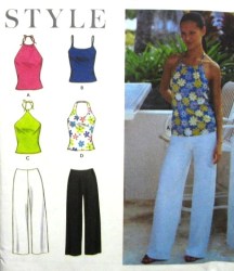 9107 STRAPPY HALTER KNIT TOPS,CONTOUR PANTS PATTERN 6-16